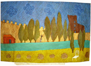 Allison Doherty:  WHITE CHAIR, WAYSIDE CROSS AND THE RUINS OF SAISSAC